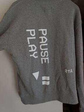 RtA Pause Play Graphic Cotton Sweatshirt